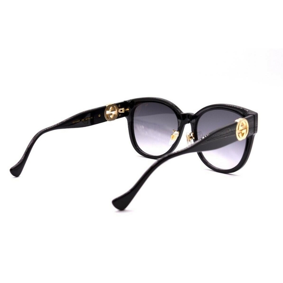 NEW GUCCI WOMEN'S ROUND SUNGLASSES GUCCI GG1028SK 006 GUCCI BLACK EYEWEAR - Picture 10 of 12